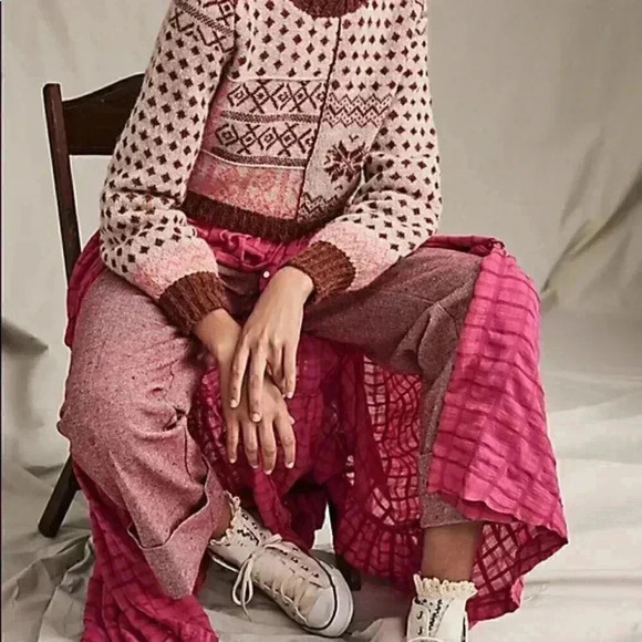 Free People Tweed Trouser Wide Leg Pants - Picture 2 of 4